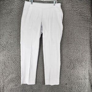 Slim-Sation Pants Womens 16 White Stretch High Rise Narrow Leg *NWT*